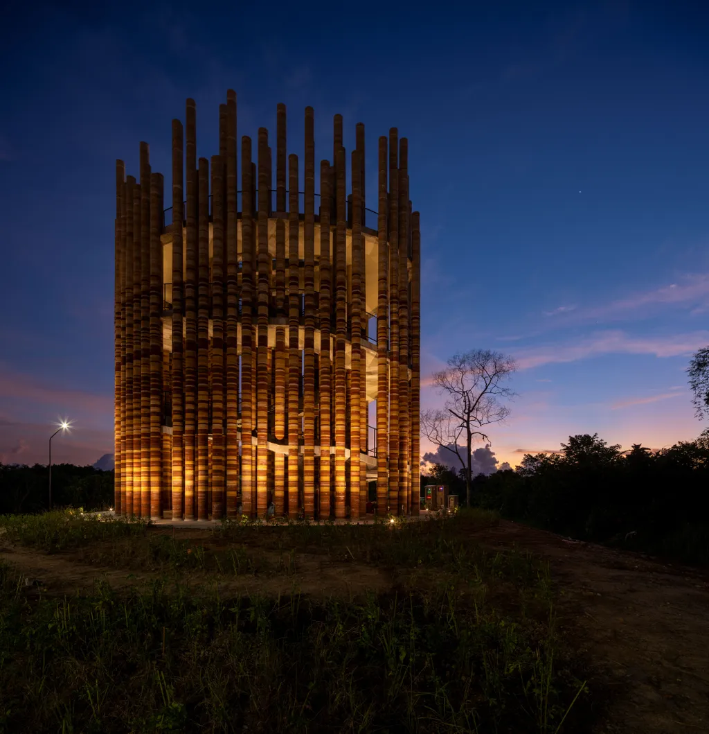 Goya Tower by Boonserm Premthada Is Built from Elephant Dung Bricks in Thailand