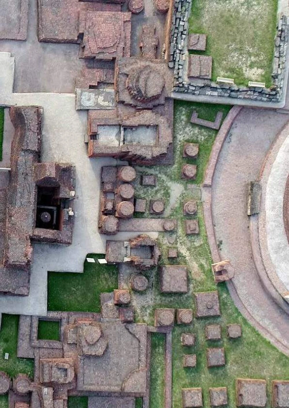 Aerial View of Archaeological Remains of Sarnath