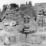 The Lion Capital of Ashoka the Buddha Preaching His First Sermon sculpture and the Ashokan pillar, 15 March 1905,