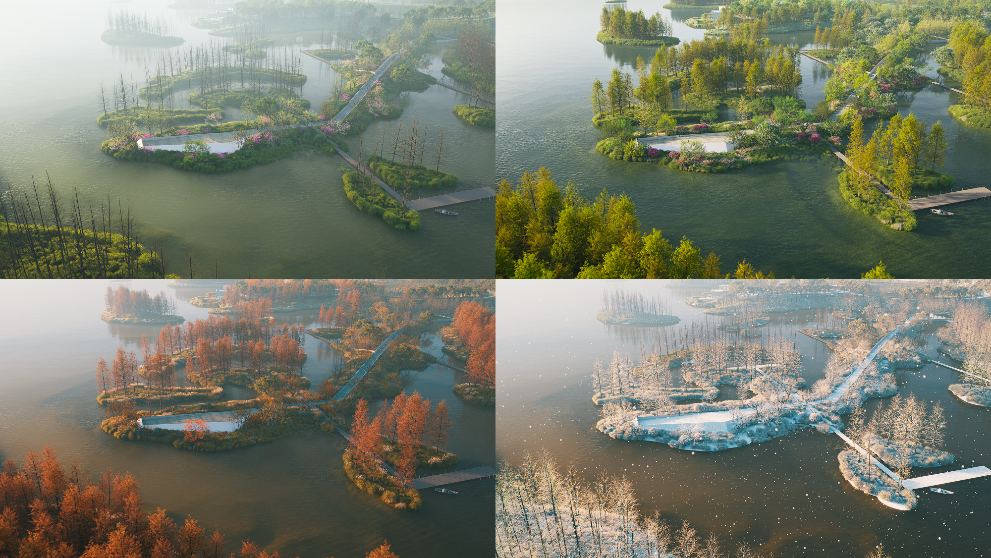 Seasonal Vegetation lets foliage and branch structure change by date, previewing all seasons in one scene